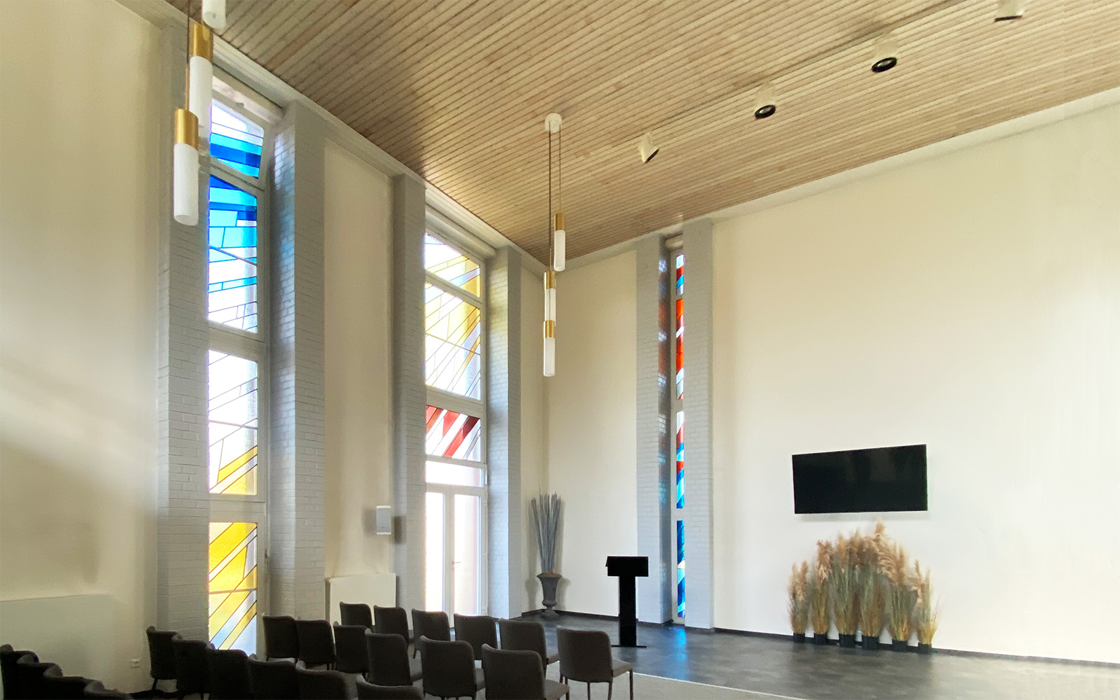 Kolumbarium Blick in die Trauerhalle